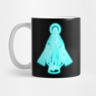 Blue Neon Virgin Mary Mug